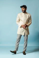 Ivory embroidered bandhgala set