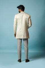 Ivory embroidered bandhgala set