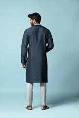 Teal layered embroidered kurta set