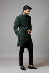 Achkan with Pintucks with Slight Embroidery Set