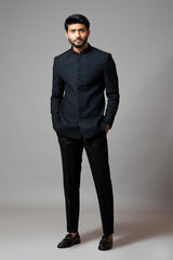 Bandhgala With Honeycomb And Katdana Embroidery Set