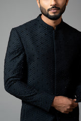 Bandhgala With Honeycomb And Katdana Embroidery Set