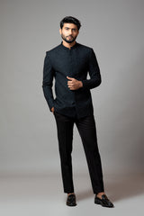 Bandhgala With Honeycomb And Katdana Embroidery Set