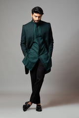 Straight Cut Fully Embroidered Achkan With Kurta And Trousers Set