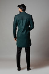 Straight Cut Fully Embroidered Achkan With Kurta And Trousers Set