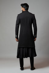 Achkan With Slight Embroidery on Sleeves Comes With Anarkali Kurta Set