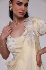 Ivory  Blossom drape pant set