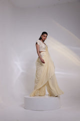 Ivory  Blossom drape pant set