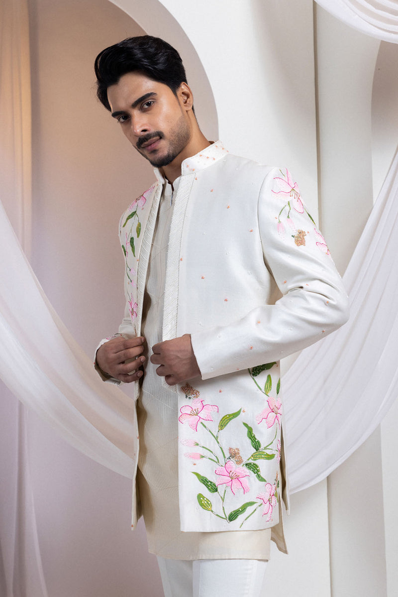 Ivory Field Achkan