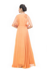 Orange Cape Gown