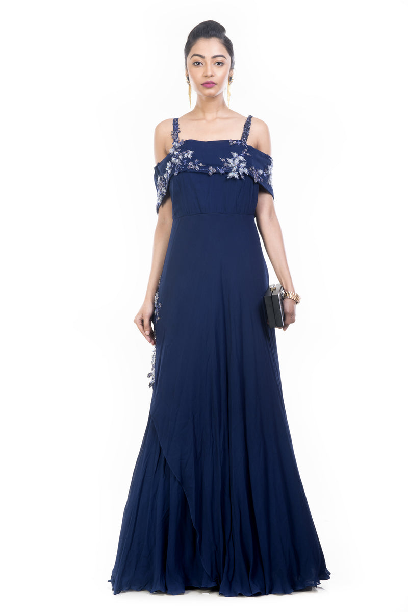 Blue Sweetheart Off Shoulder Tulle Long Prom Dress, Blue Formal Dress –  Simplepromdress
