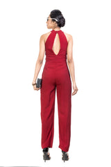 Wine Fitted Jumpsuit