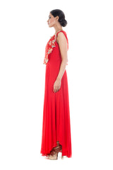 Blood Red Cape Gown