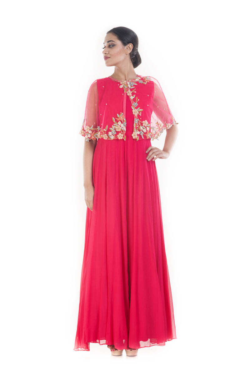 G252, Rani Pink Prewedding Long Trail Gown Size: All, Color: All –  styleicon.in