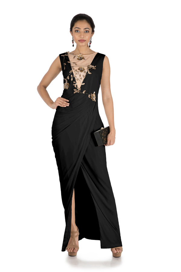 Black Drape Cocktail Dress