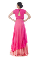 Fuschia Pink Double Layer Gown