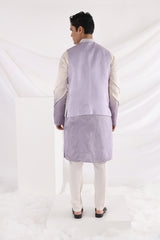 Lavender dream nehru jacket and Amethyst pleated kurta set