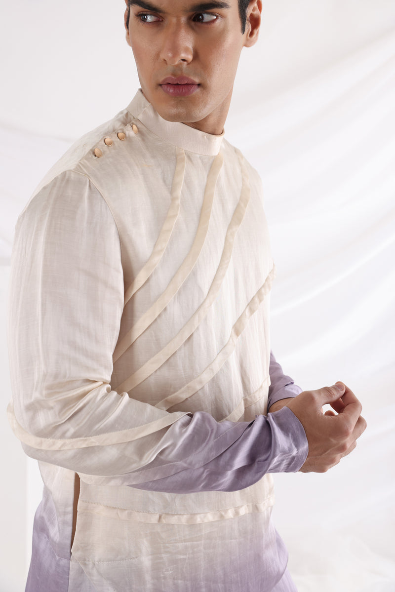 Lavender dream nehru jacket and Amethyst pleated kurta set