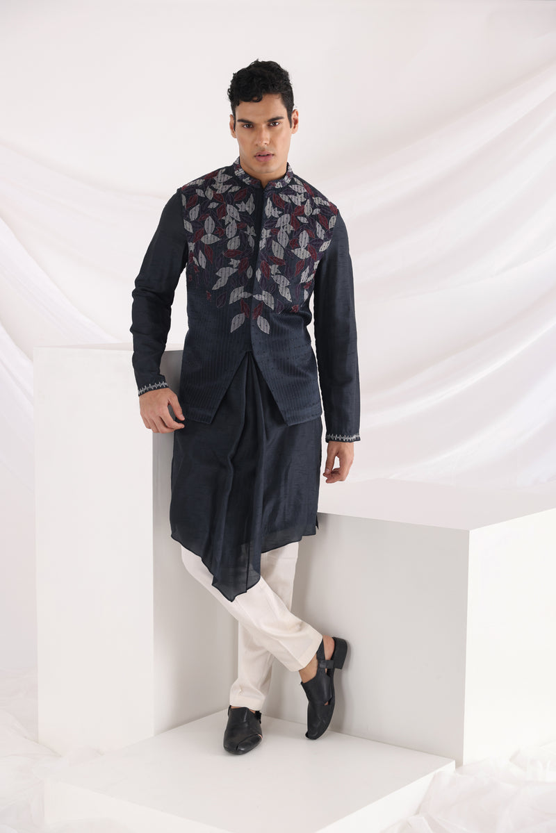 Autumn nehru jacket and Noir kurta set