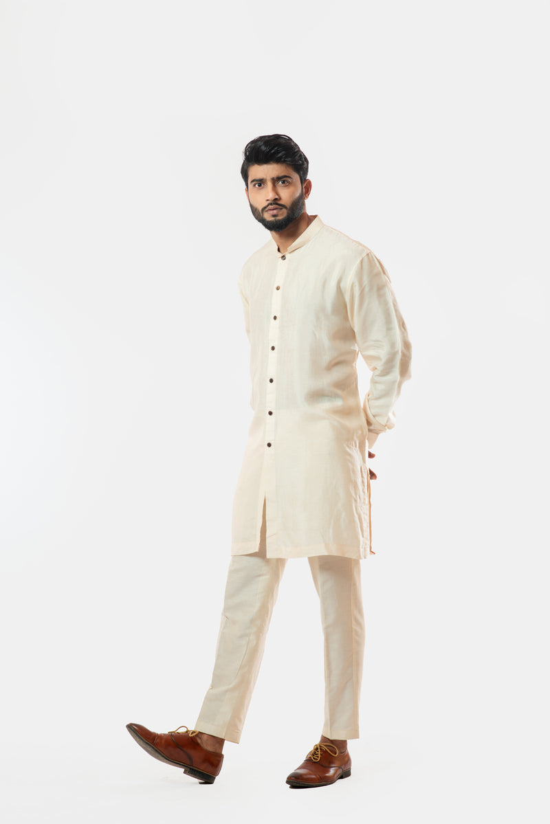 Soft Cream embroidered Nehru jacket