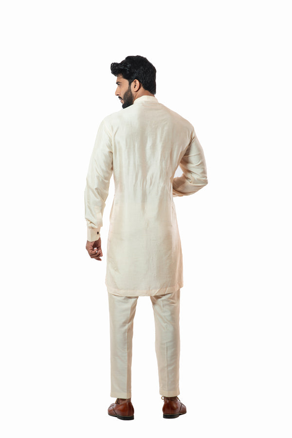 Soft Cream embroidered Nehru jacket
