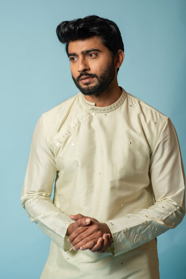 Ivory mirror kurta