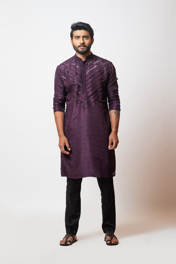 Plum cod kurta set