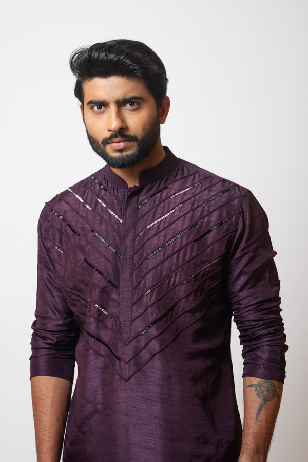 Plum cod kurta set