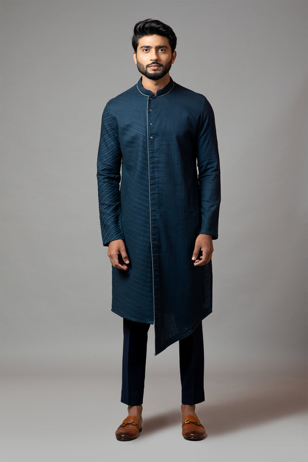 Pintucks Kurta With Pant Pajama Set